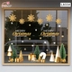 Combo Decal Trang Trí Noel Merry Christmas Và Hoa Tuyết Vàng Lấp Lánh