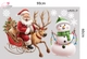 Combo Decal Trang Trí Noel Ông Già Noel Cưỡi Tuần Lộc Và Người Tuyết Trắng