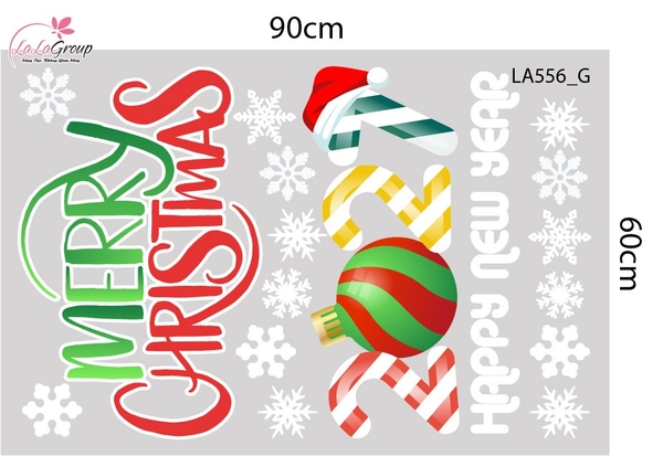 Combo Decal Trang Trí Noel Ngôi Làng Tuyết Và Ông Già Noel