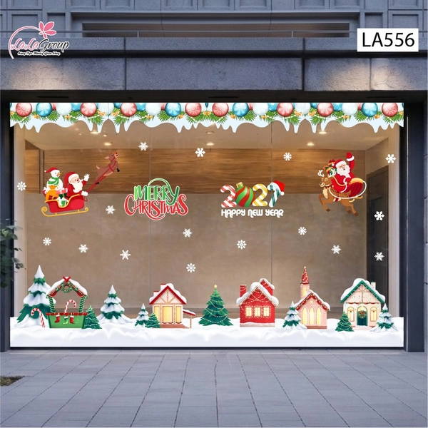 Combo Decal Trang Trí Noel Ngôi Làng Tuyết Và Ông Già Noel