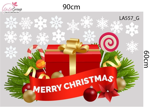 Combo Decal Trang Trí Noel Ông Già Noel Và Những Phần Quà Lung Linh