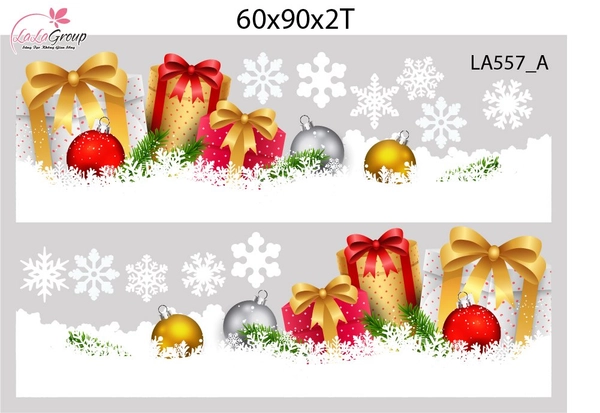 Combo Decal Trang Trí Noel Ông Già Noel Và Những Phần Quà Lung Linh
