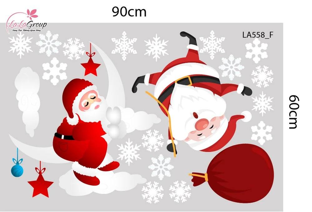 Combo Decal Trang Trí Noel Người Tuyết Và Tuần Lộc Dễ Thương