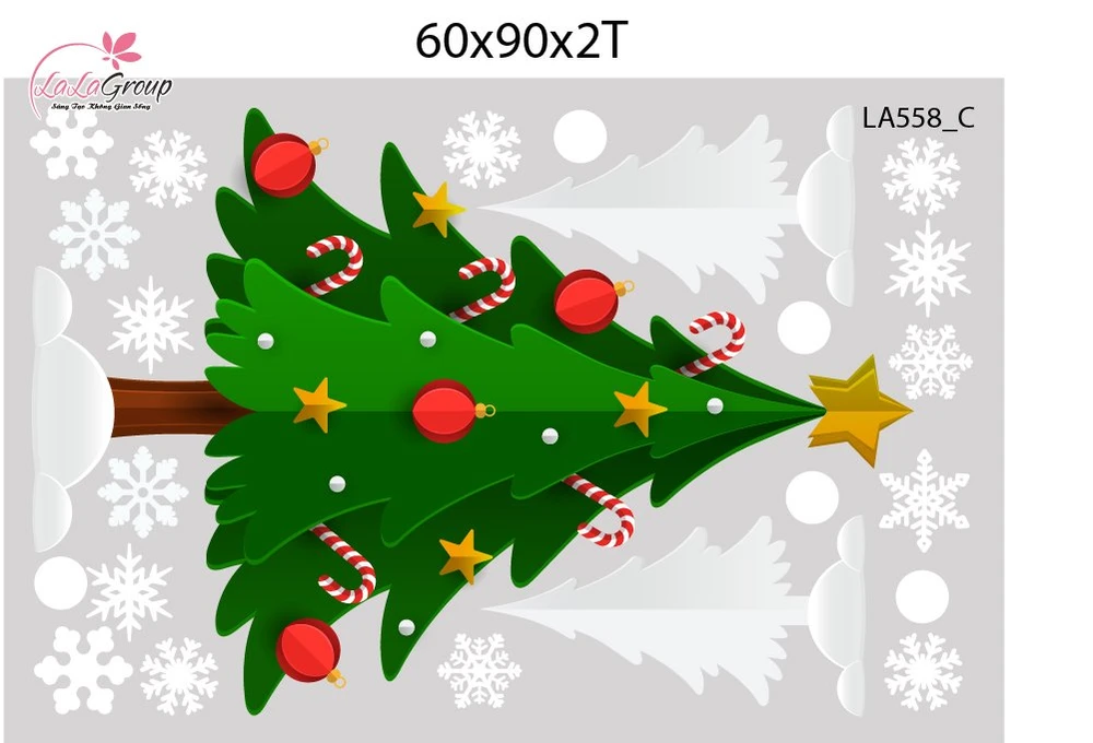 Combo Decal Trang Trí Noel Người Tuyết Và Tuần Lộc Dễ Thương