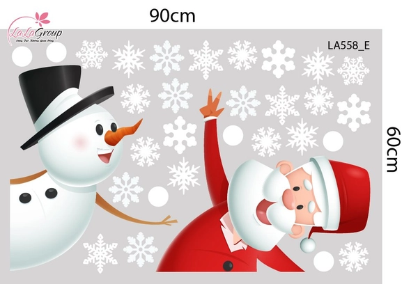 Combo Decal Trang Trí Noel Người Tuyết Và Tuần Lộc Dễ Thương