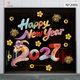 Combo Decal Trang Trí Tết Happy New Year Đinh Mùi 2027 Sắc Màu May Mắn