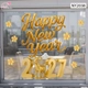 Decal Trang Trí Tết Happy New Year 2027 Cùng Linh Vật Kim Mùi Hiện Đại