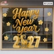 Decal Trang Trí Tết Happy New Year 2027 Cùng Linh Vật Kim Mùi Hiện Đại