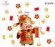 Decal Trang Trí Tết Thần Tài Cầm Câu Đối Đón Lộc
