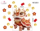 Decal Trang Trí Tết Lân Đỏ Rước Lộc Đầu Xuân
