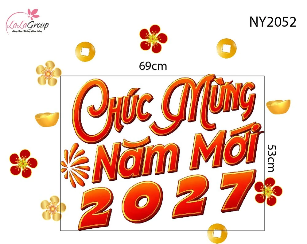 Decal Trang Trí Tết Chúc Mừng Năm Mới Phát Tài Chữ Đỏ