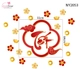 Decal Trang Trí Tết Chữ Tết Thư Pháp Khung Khánh Mây
