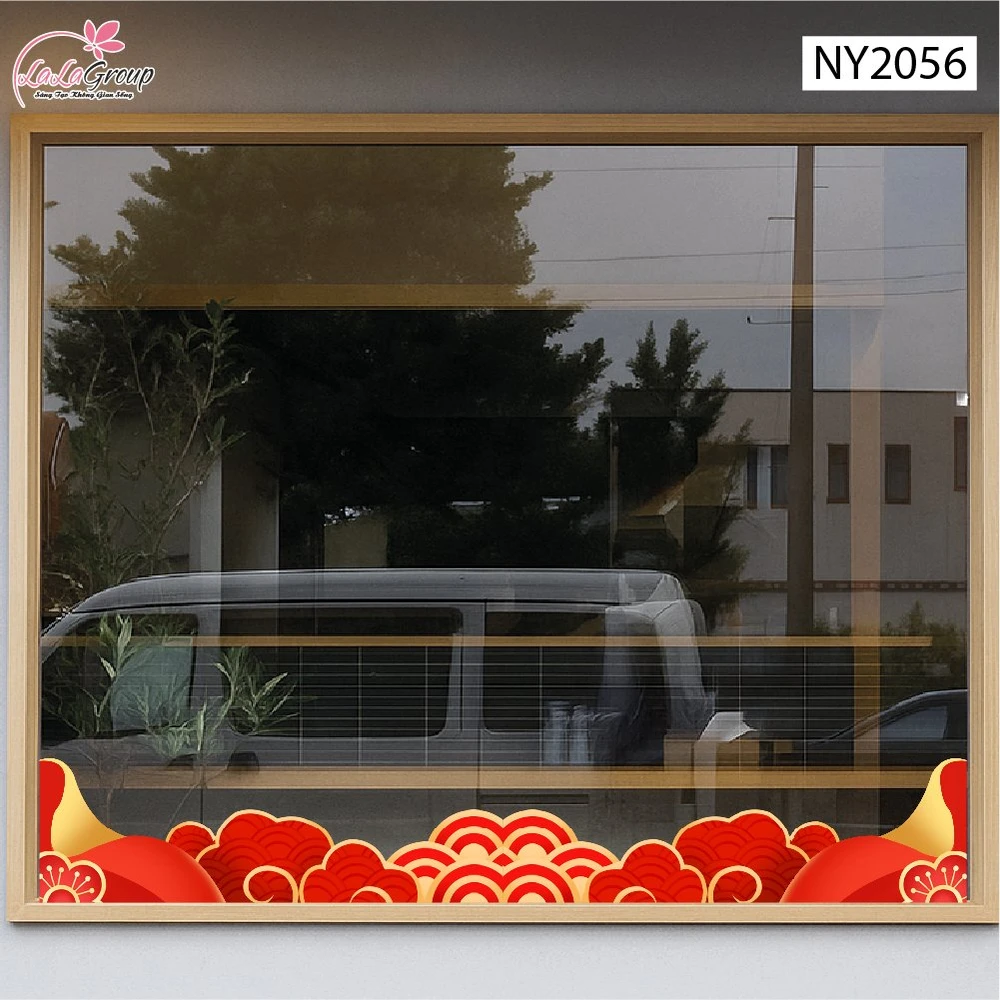 Decal Trang Trí Tết Chân Tường Dải Mây Đỏ Vàng Cát Tường