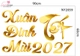 Decal Trang Trí Tết Bộ Chữ Đón Xuân Đinh Mùi Phú Quý