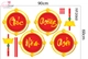 Decal Trang Trí Tết Cặp Liễn Đồng Xu Chúc Mừng Năm Mới