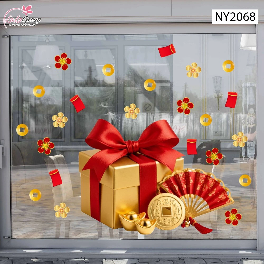 Decal Trang Trí Tết Quà Tặng Ngày Xuân Thịnh Vượng