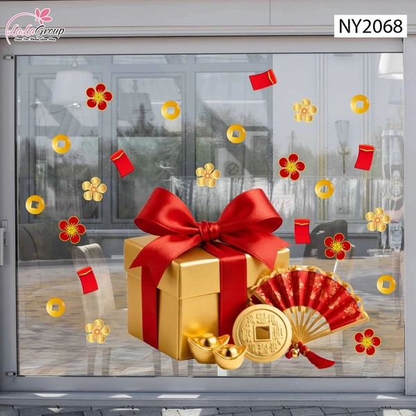 Decal Trang Trí Tết Quà Tặng Ngày Xuân Thịnh Vượng
