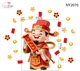 Decal Trang Trí Tết Thần Tài Cầm Câu Đối Chúc Mừng Năm Mới