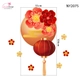 Decal Trang Trí Tết Lồng Đèn Treo Đón Xuân May Mắn