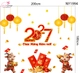 Combo Decal Trang Trí Tết 2027 Kim Mùi Chúc Mừng Năm Mới Tài Lộc Sung Túc