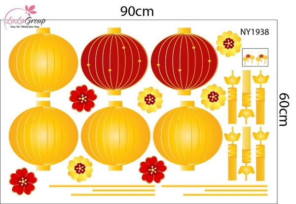 Combo Decal Trang Trí Tết 2027 Kim Mùi Chúc Mừng Năm Mới Tài Lộc Sung Túc