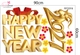 Combo Decal Trang Trí Tết Happy New Year Đinh Mùi Phúc Lộc Thịnh Vượng