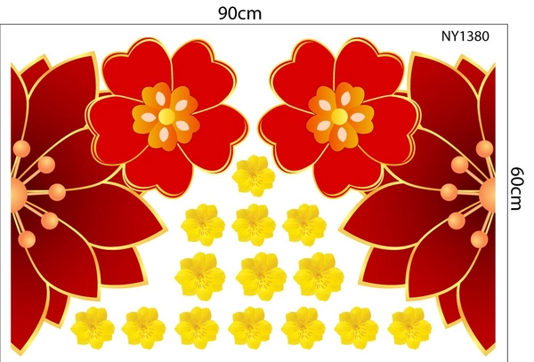 Combo Decal Trang Trí Tết Xuân An Khang Kim Mùi Tài Lộc 2027