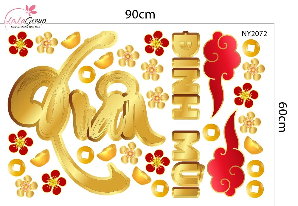 Combo Decal Trang Trí Tết Thần Tài Vui Xuân Rước Lộc 2027