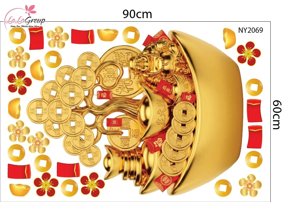 Combo Decal Trang Trí Tết Thần Tài Vui Xuân Rước Lộc 2027