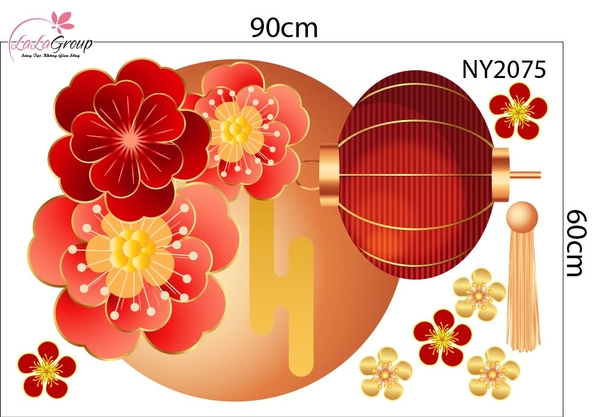 Combo Decal Trang Trí Tết Tam Phúc Thần Tài Đón Xuân 2027