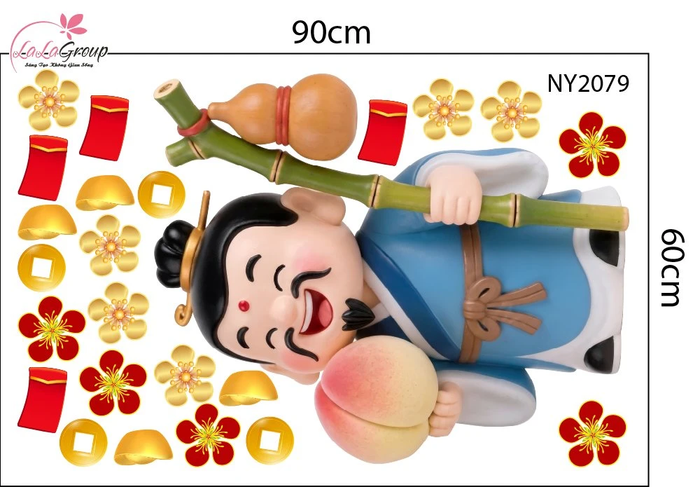 Combo Decal Trang Trí Tết Tam Phúc Thần Tài Đón Xuân 2027