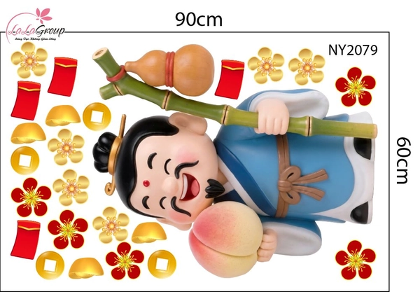 Combo Decal Trang Trí Tết Tam Phúc Thần Tài Đón Xuân 2027
