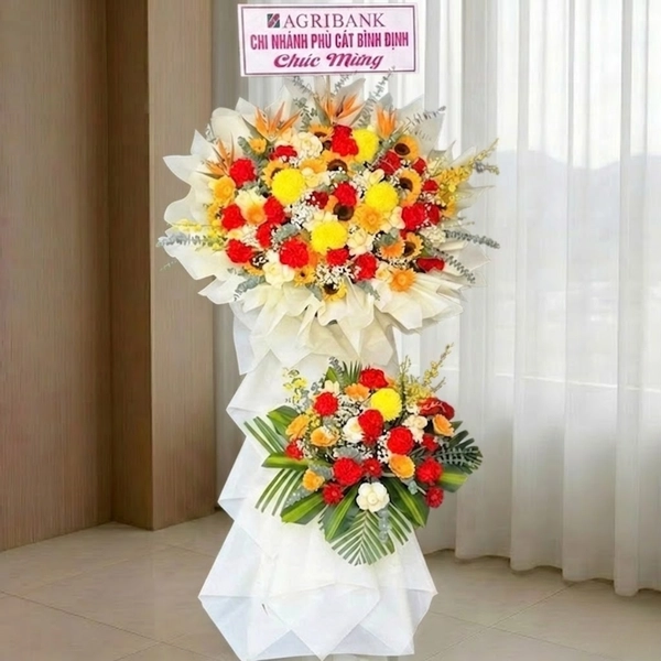 Kệ Hoa Khai Trương Đa Sắc Cát Tường