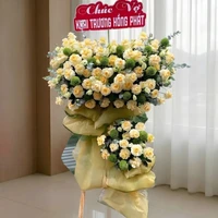 Kệ Hoa Khai Trương 2 Tầng Tone Vàng Đại Cát