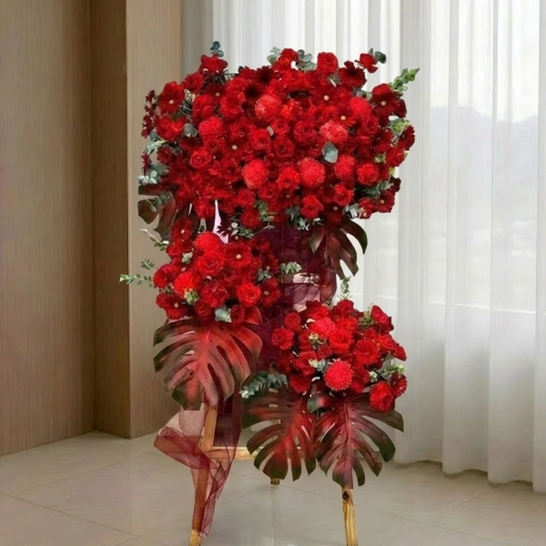 Kệ Hoa Khai Trương Tone Đỏ Thuận Lợi Phát Đại