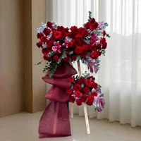 Kệ Hoa Khai Trương 2 Tầng Màu Đỏ Thành Công Rực Rỡ