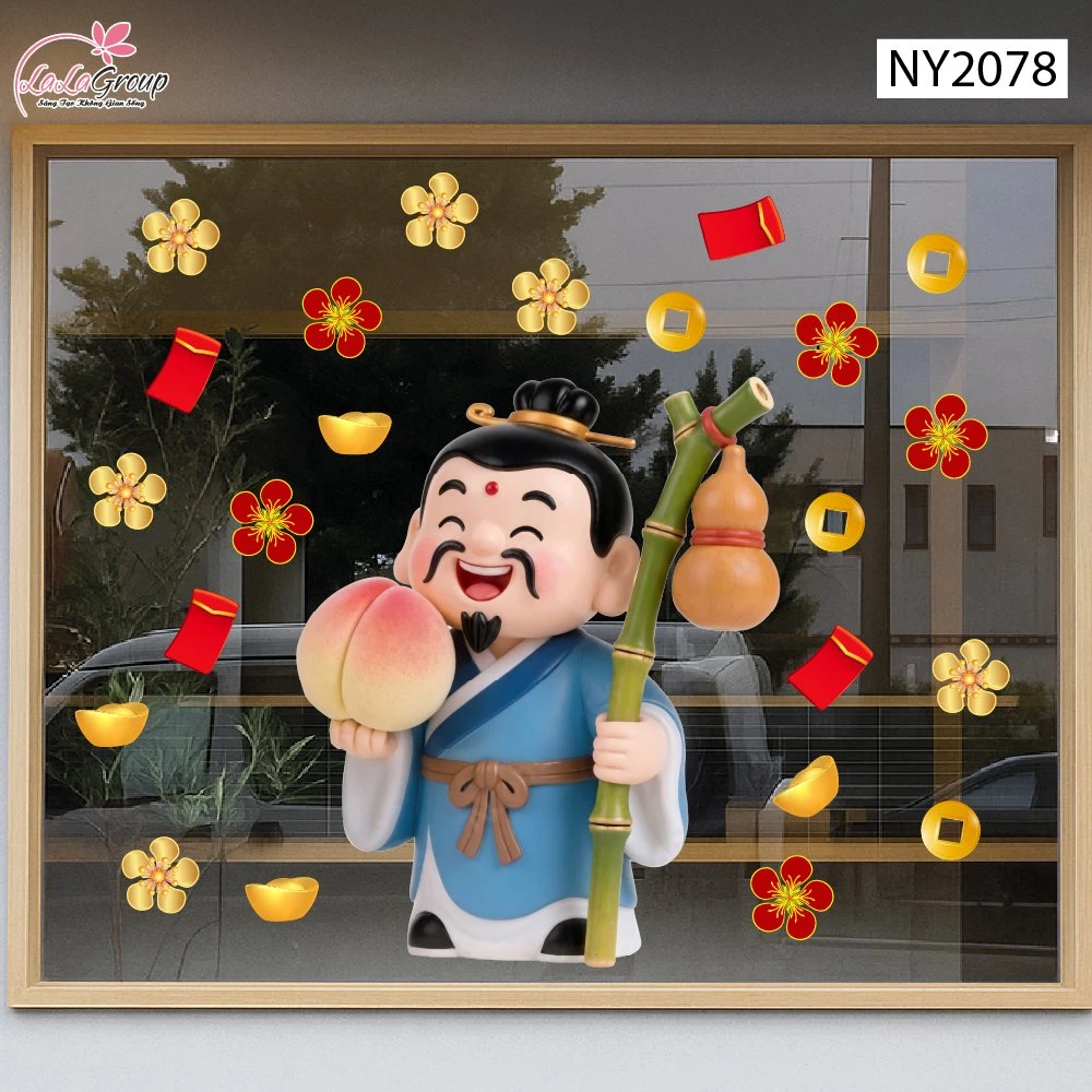 Decal Trang Trí Tết Ông Thọ Bình An