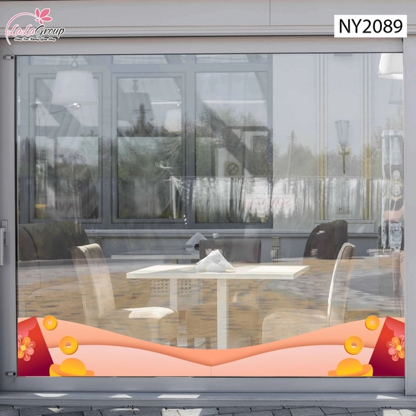 Decal Trang Trí Tết Chân Tường Dải Mây Phối Bao Lì Xì Phú Quý