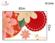 Decal Trang Trí Tết Viền Góc Cụm Hoa Xuân Và Quạt Đỏ