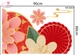 Decal Trang Trí Tết Viền Góc Cụm Hoa Đào Xuân Và Quạt Đỏ