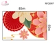 Decal Trang Trí Tết Viền Góc Cụm Hoa Đào Xuân Và Quạt Đỏ