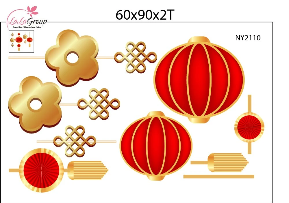 Combo Decal Trang Trí Tết Kim Mùi Rước Tài Lộc Đón Xuân 2027