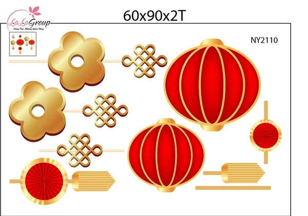 Combo Decal Trang Trí Tết Kim Mùi Rước Tài Lộc Đón Xuân 2027
