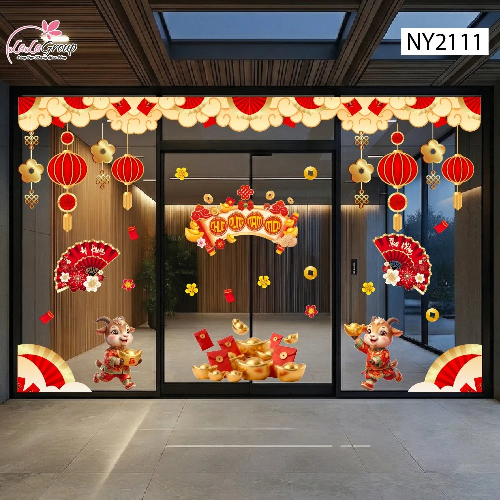 Combo Decal Trang Trí Tết Kim Mùi Rước Tài Lộc Đón Xuân 2027