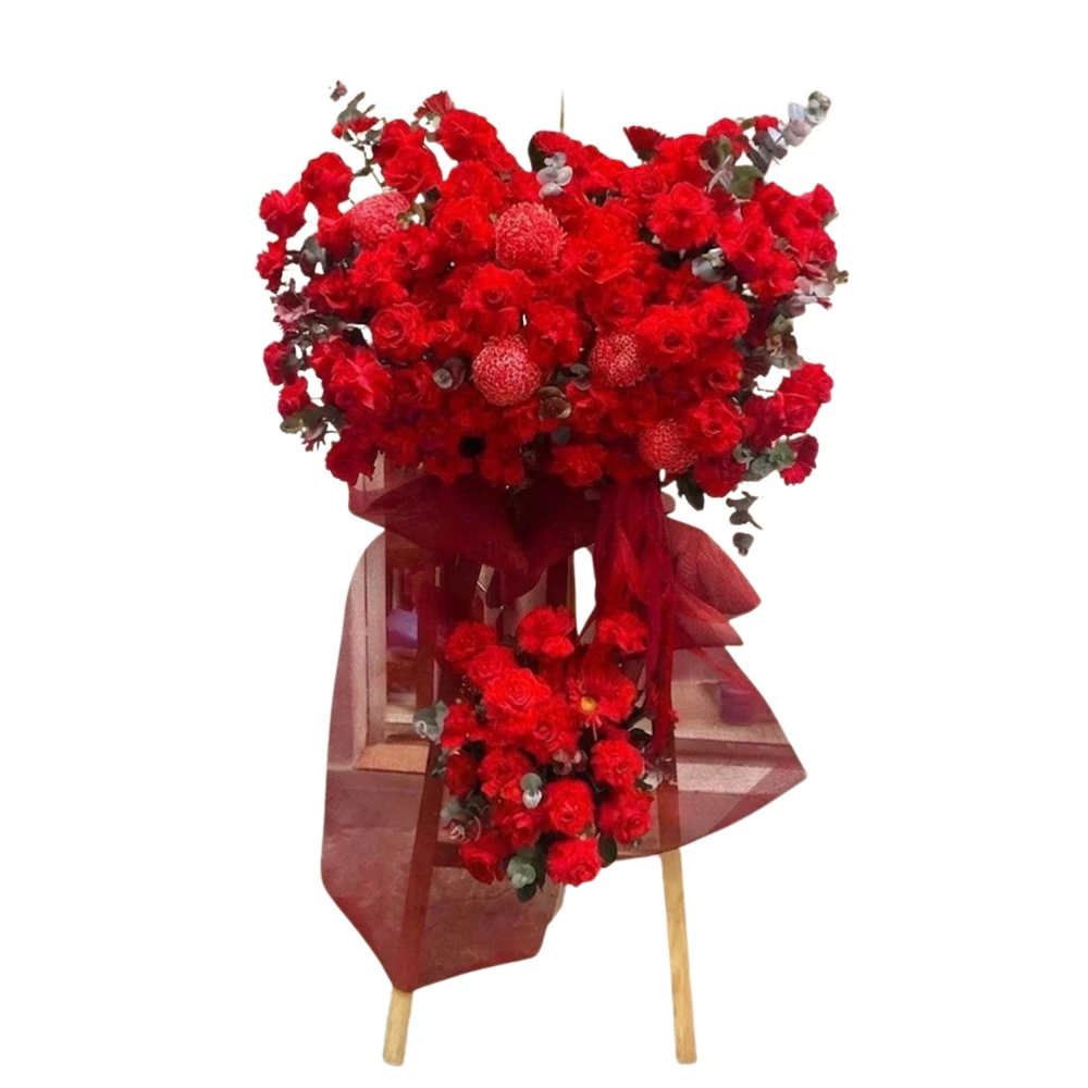 Kệ Hoa Mừng Khai Trương Phối Lưới Đỏ Đại Cát