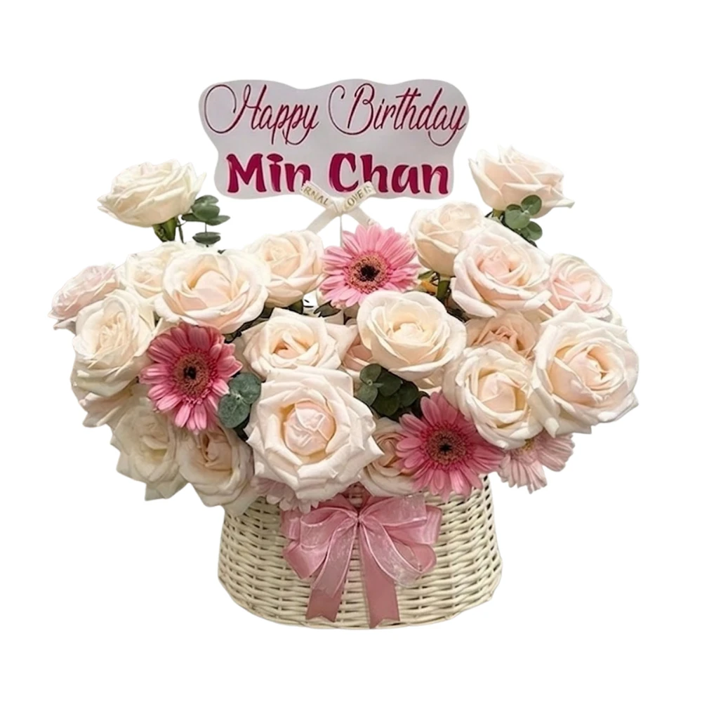 Giỏ Hoa Hồng Mix Cúc Hoạ Mi Yêu Thương