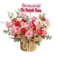 Giỏ Hoa Hồng Phấn Mix Cẩm Chướng Thời Thượng