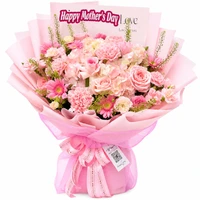 Bó Hoa Tươi Tone Hồng Pastel Xinh Xắn Tặng Người Yêu