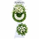 Kệ Hoa Chia Buồn 2 Tầng Vòng Tròn Hoa Lan Trắng Trang Trọng Thanh Tịnh