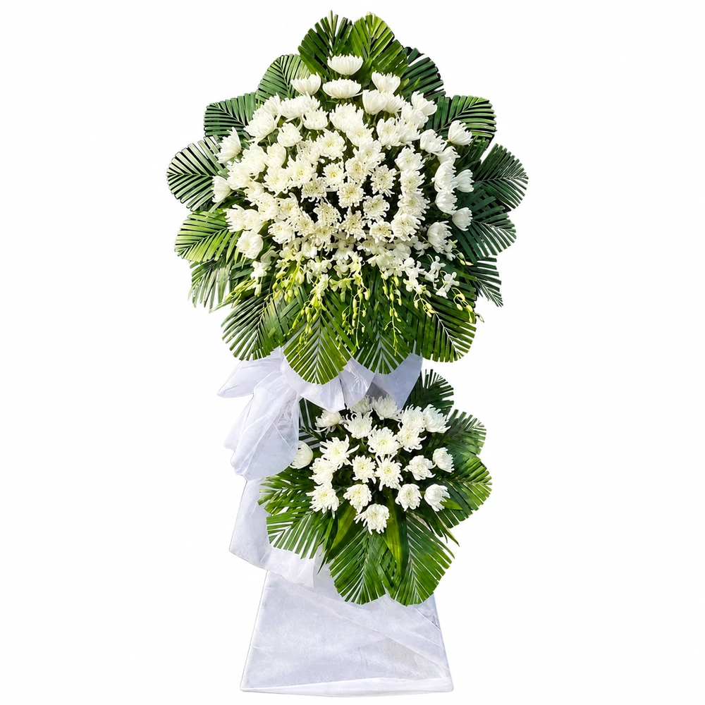 Kệ Hoa Chia Buồn Cúc Trắng An Nhiên